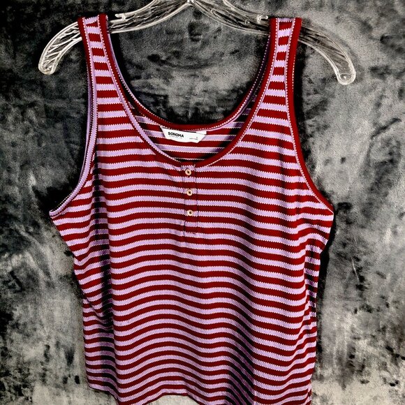Sonoma Woman’s Tank Top Large Stripped Shirt - Picture 3 of 10